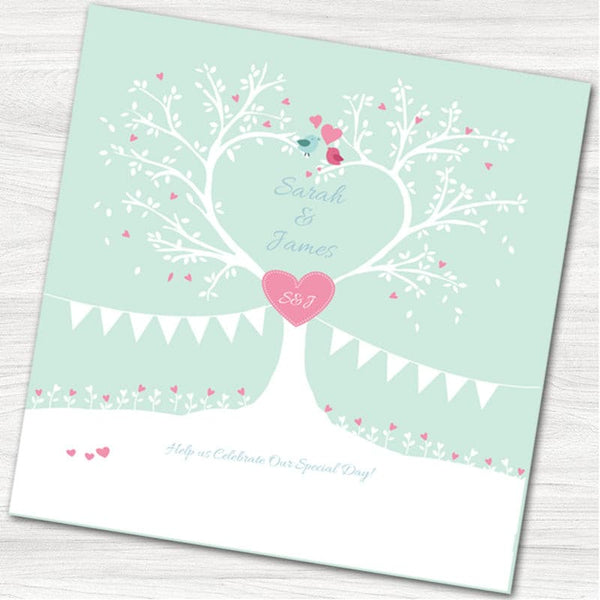 Sweet Heart Tree Wedding Evening Invitation.