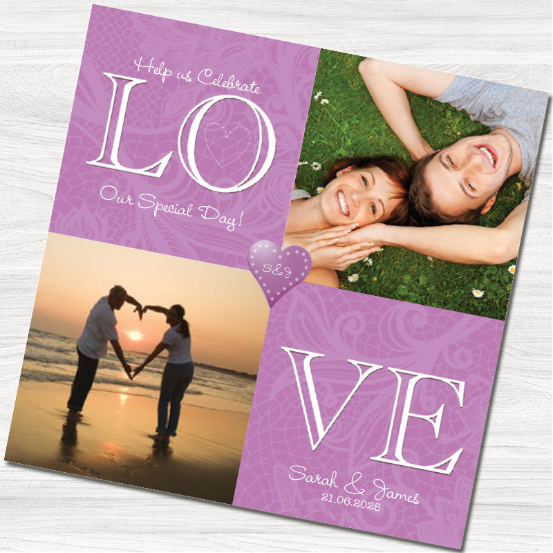 Love Always Purple Evening Invitation