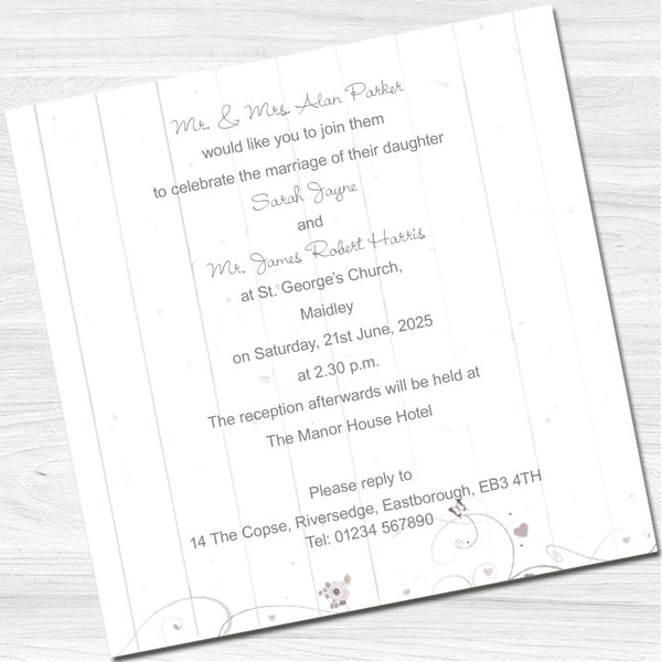 Vintage Roses Wedding Evening Invitation - Inside