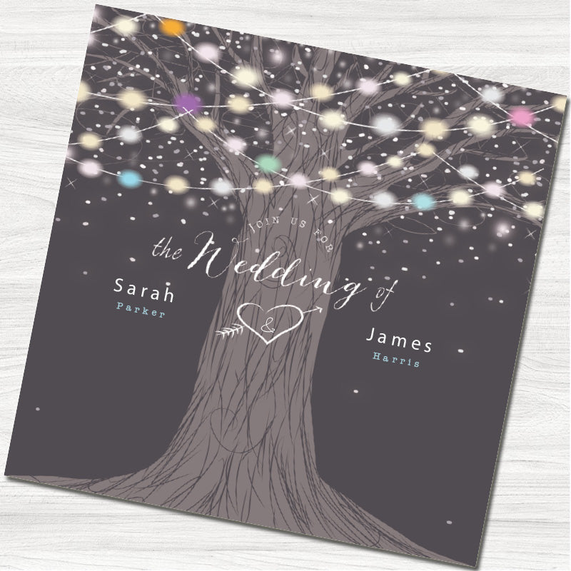 Mystical Tree Wedding Evening Invitation