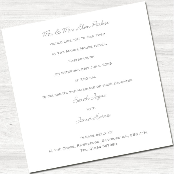 Outdoor Bunting Wedding Evening Invitation - Inside