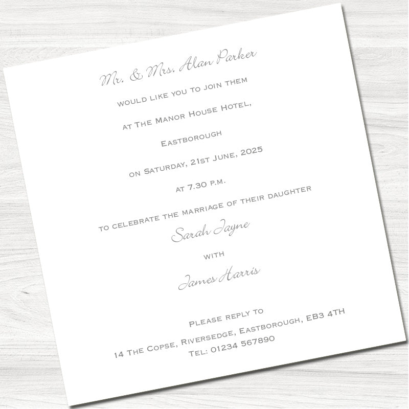 Outdoor Bunting Wedding Evening Invitation - Inside
