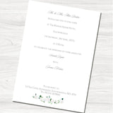 Painted Blooms Wedding Evening Invitation-Back