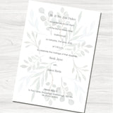 Blushing Sprigs Wedding Evening Invitation