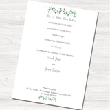 Floral Buds Wedding Evening Invitation