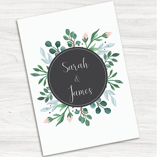 Floral Buds Wedding Evening Invitation.