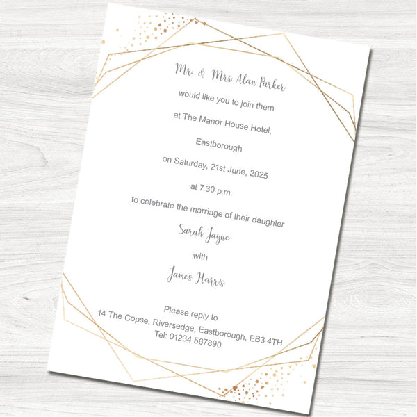 Floral Rose Wedding Evening Invitation - Back