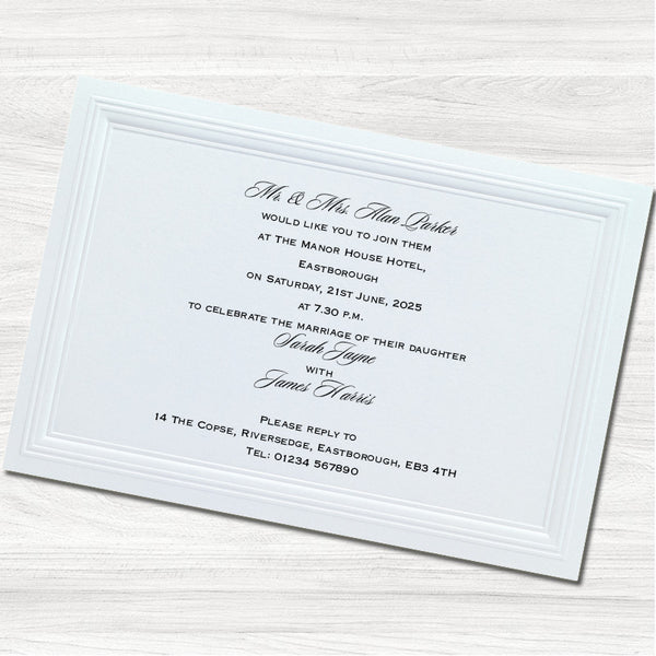 Purity Wedding Evening Invitation