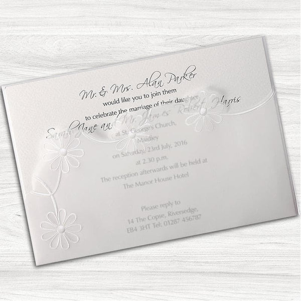 Sweet Daisies Wedding Evening Invitation.