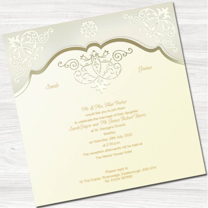 Sheer Elegance Wedding Evening Invitation.