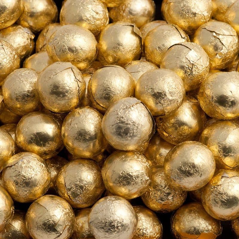 Foil Covered Chocolate Balls.