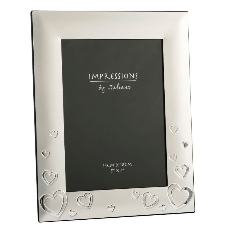 Two Tone Silverplated 5 x 7 Heart Photo Frame.