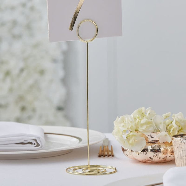 Gold Table Number Holders.