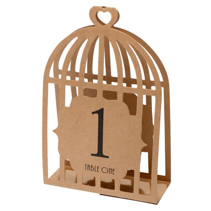 Bird Cage Laser Cut Table Numbers.