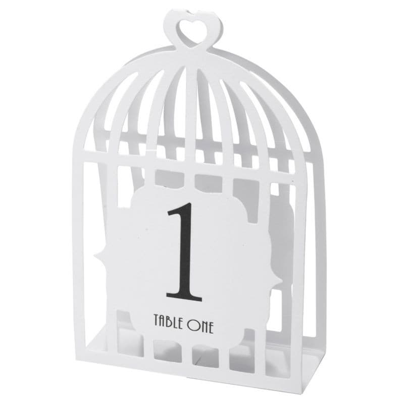 Bird Cage Laser Cut Table Numbers.