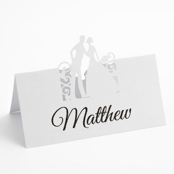 Filigree Bride and Groom Place Card.