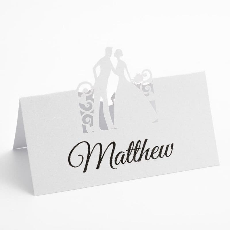 Filigree Bride and Groom Place Card.
