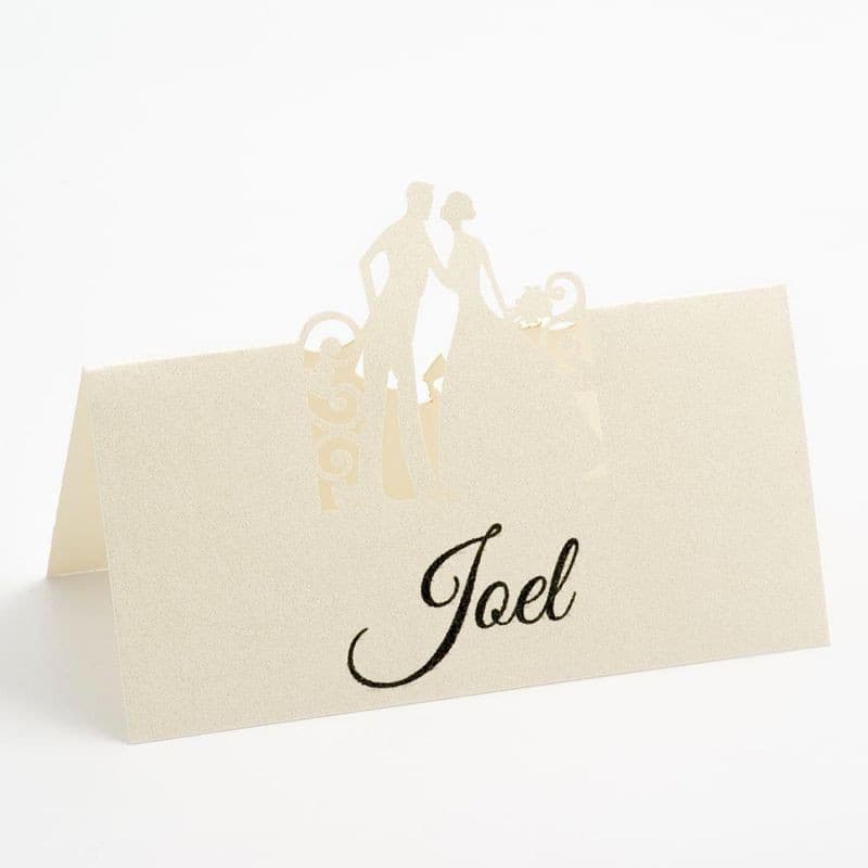 Filigree Bride and Groom Place Card.