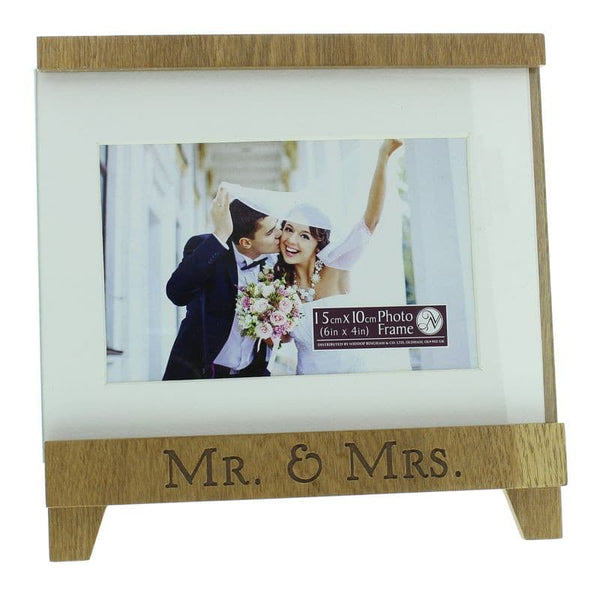 White & Wood Trim Photo Frame.