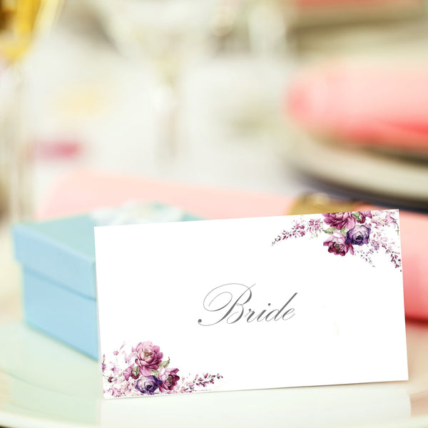Vintage Flowers Personalised Place Card.