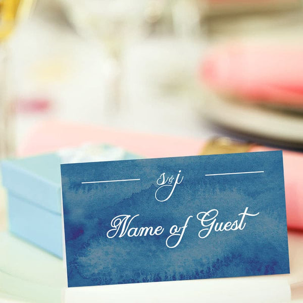 Midnight Personalised Wedding Place Card.