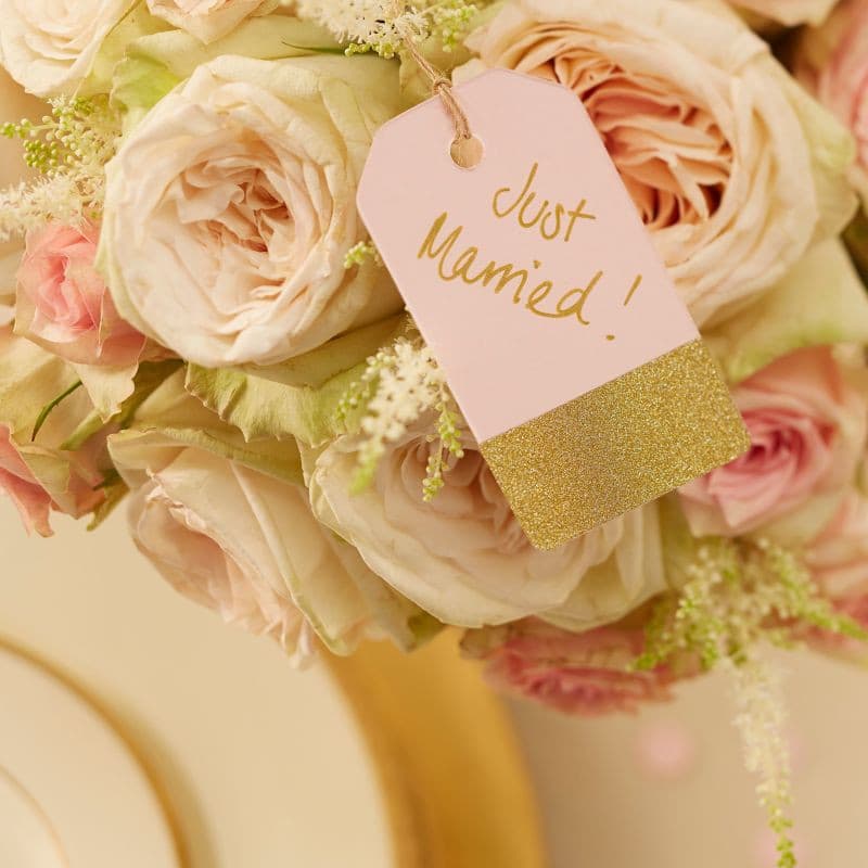 Pink & Gold Luggage Tags.