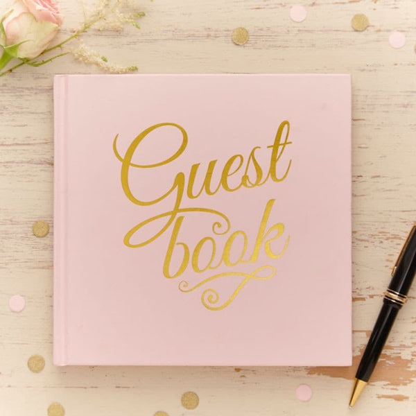Rose Gold Guest Book.