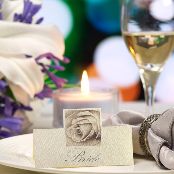 Cream Rose Place Card.