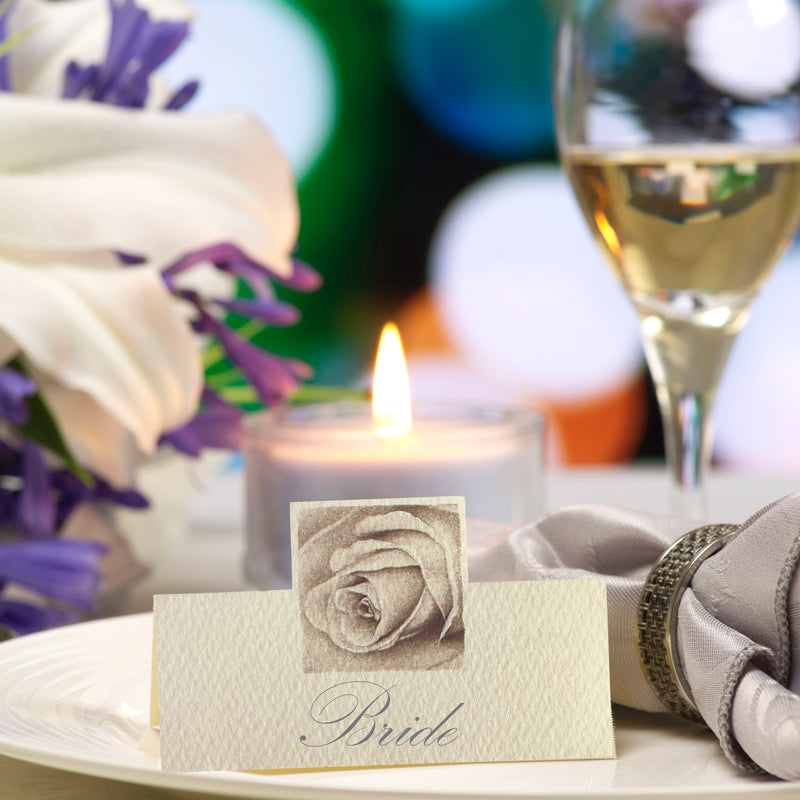 Cream Rose Place Card.