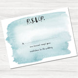 Tintin Blue Wedding Reply Card.