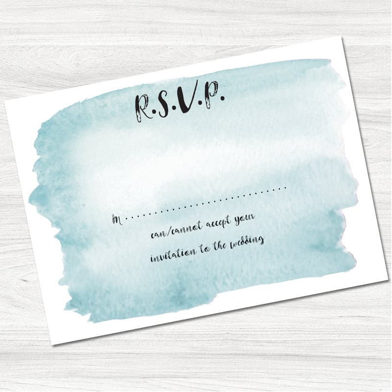 Tintin Blue Wedding Reply Card.