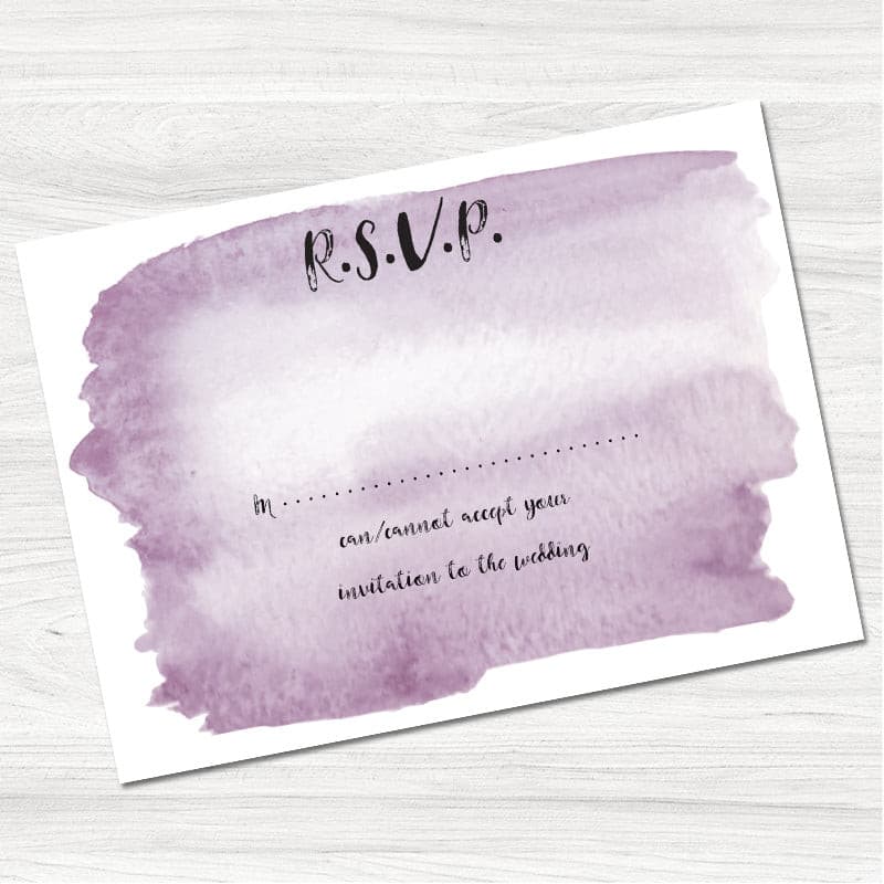 Tintin Purple Wedding Reply Card.