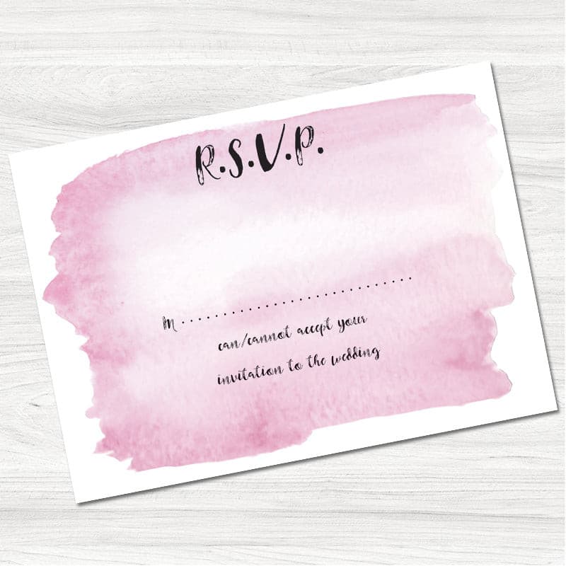 Tintin Pink  Wedding Reply Card.