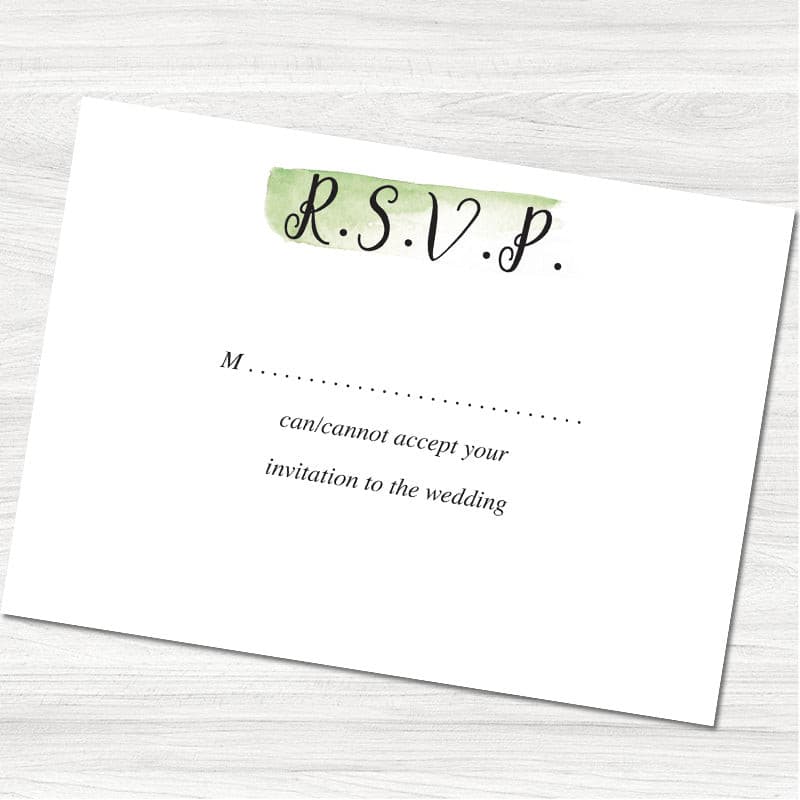 Fajrina Wedding Reply Card.