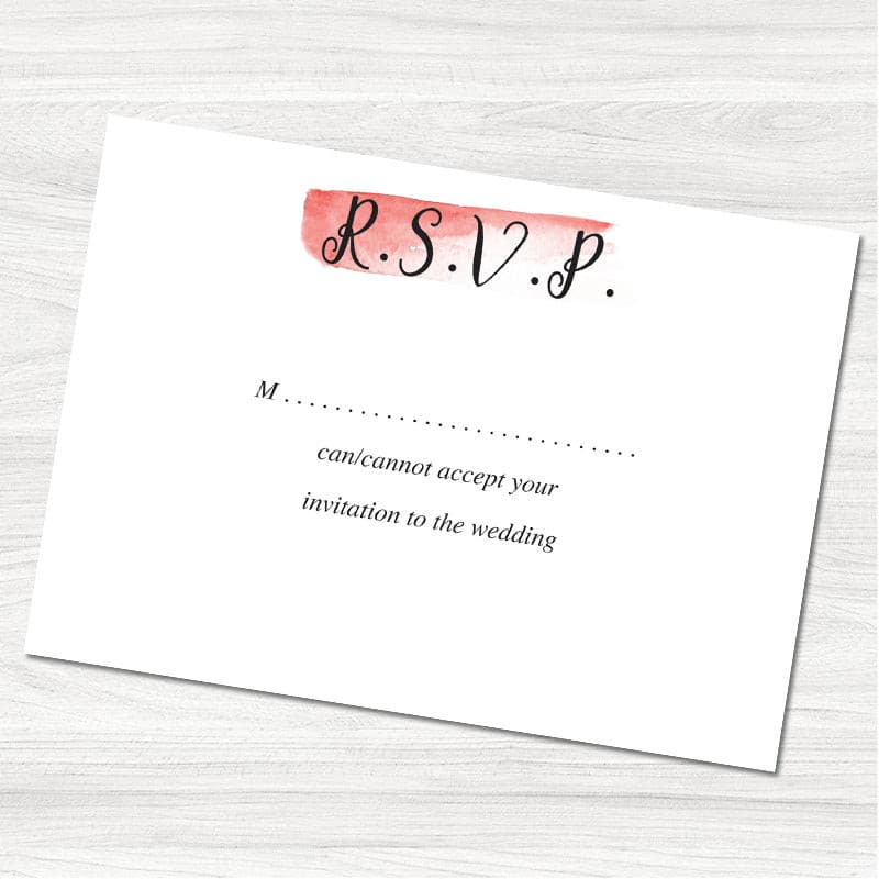 Fajrina Orange Wedding Reply Card.