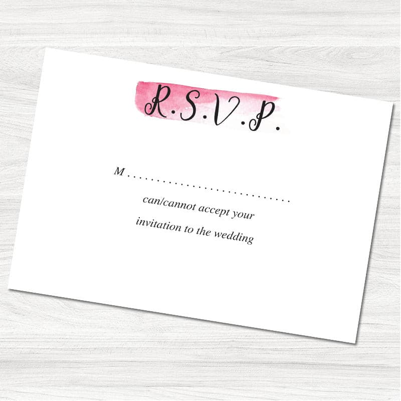 Fajrina Pink Wedding Reply Card.