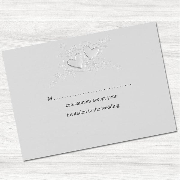 Romantic Heart Reply Card.