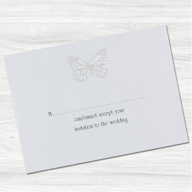 Butterfly Kisses Reply Card.