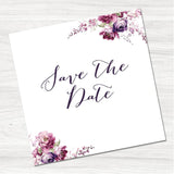 Vintage Flowers Save the Date Card.