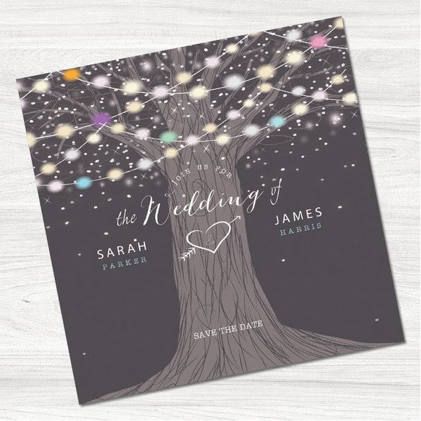 Mystical Tree Save the Date Card.