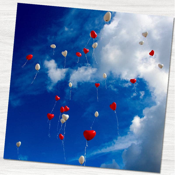 Heart Balloons Save the Date Card.