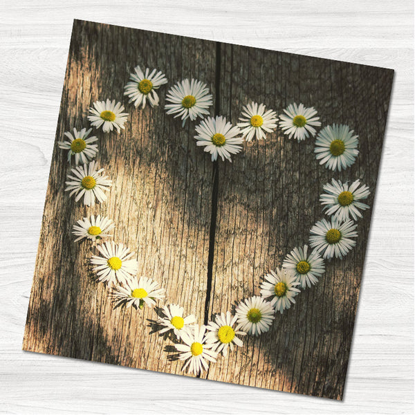 Daisy Heart Save the Date Card.