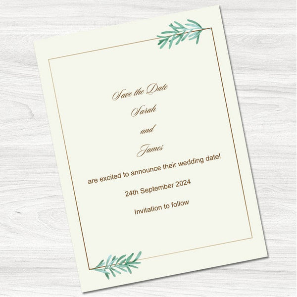 Geometric Print Wedding Save the Date Cards.