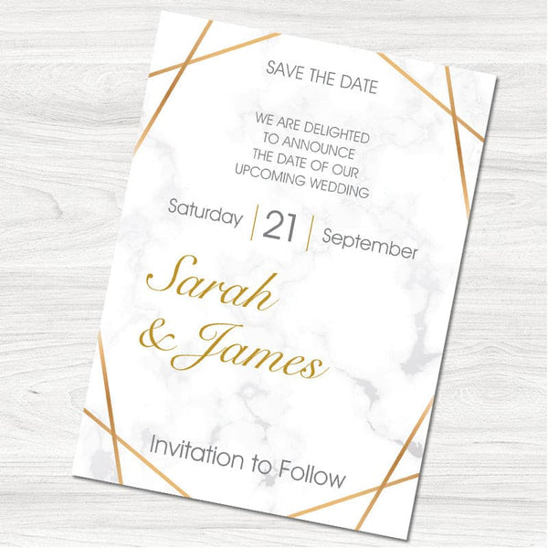 Marble Swirl Save the Date Card.