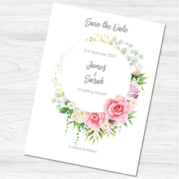 Floral Wedding Save the Date Card.