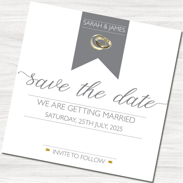 Entwined Rings Save the Date Card
