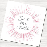 Pink Surprise Save the Date Card - Front