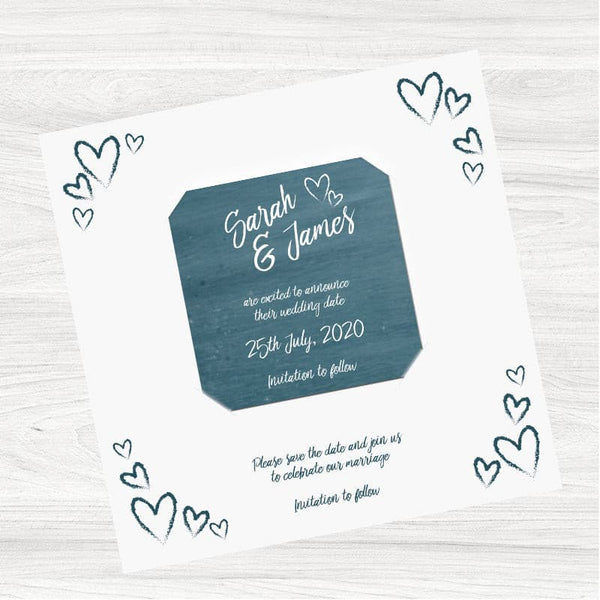 Vintage Chalkboard Save the Date Magnet.