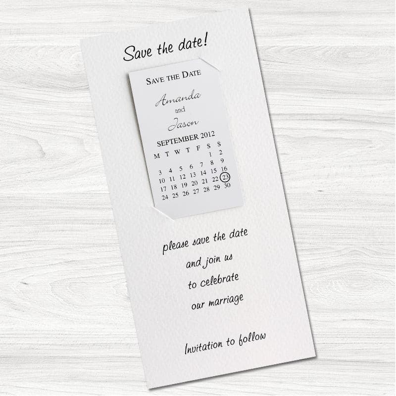 White Calendar Save The Date Magnet - Portrait.