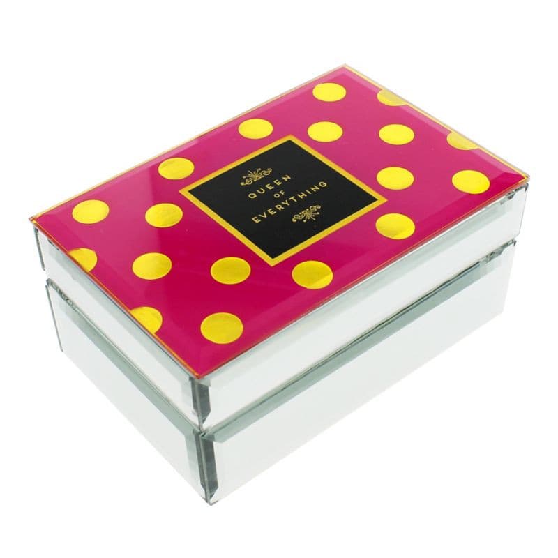 Queen of Everything Glass Jewellery Box.